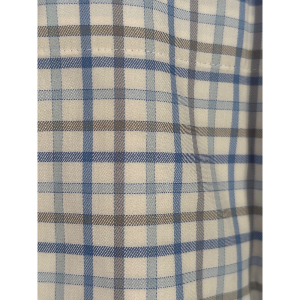 Peter Millar Mens XXL Blue White Plaid Long Sleeve Button Down Shirt Check - Picture 2 of 5